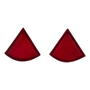Hermès Vintage Triangle Leather Clip-On Earrings | Rare Designer Jewelry